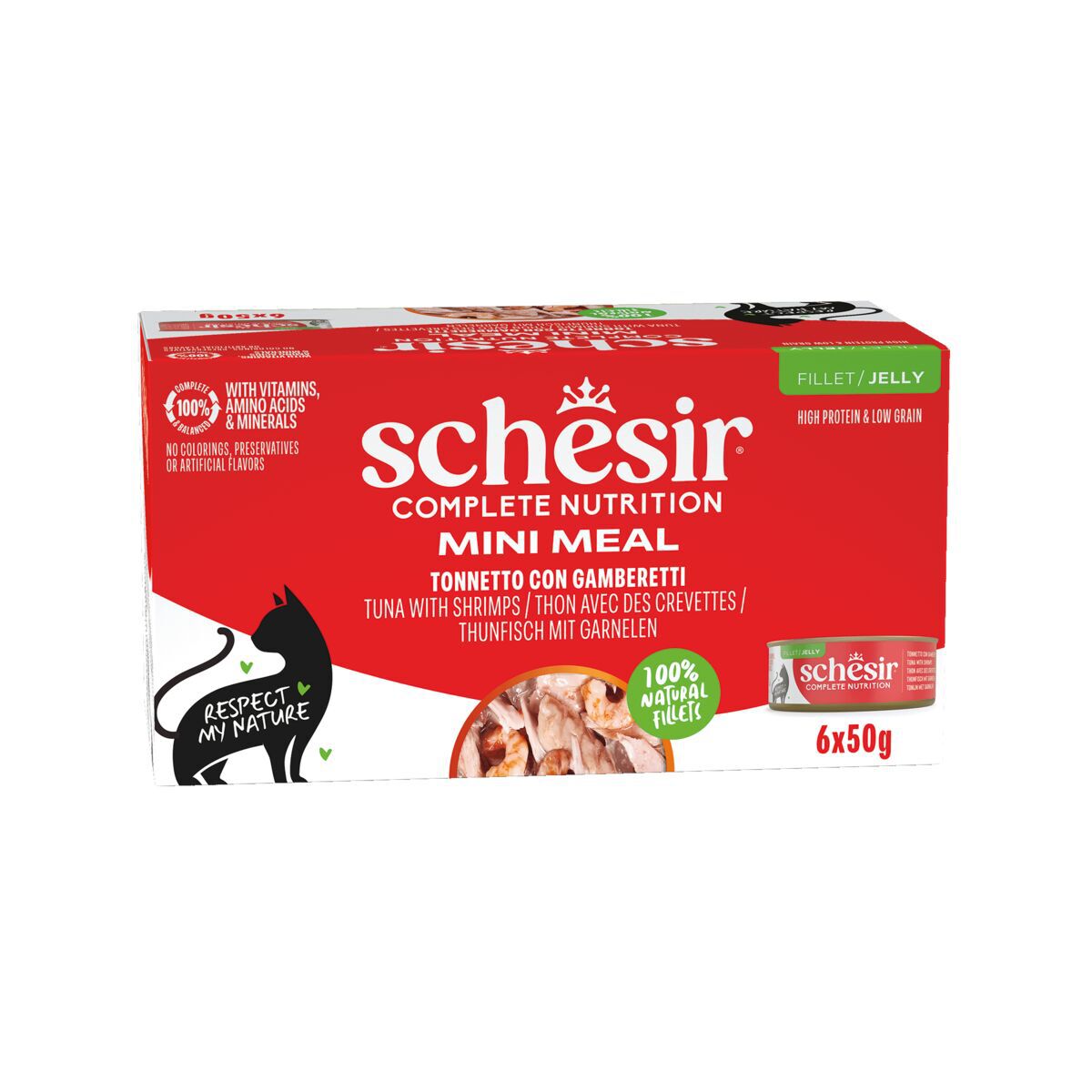 Schesir Cat Adult Tuna & Prawns Jelly 6x50 g
